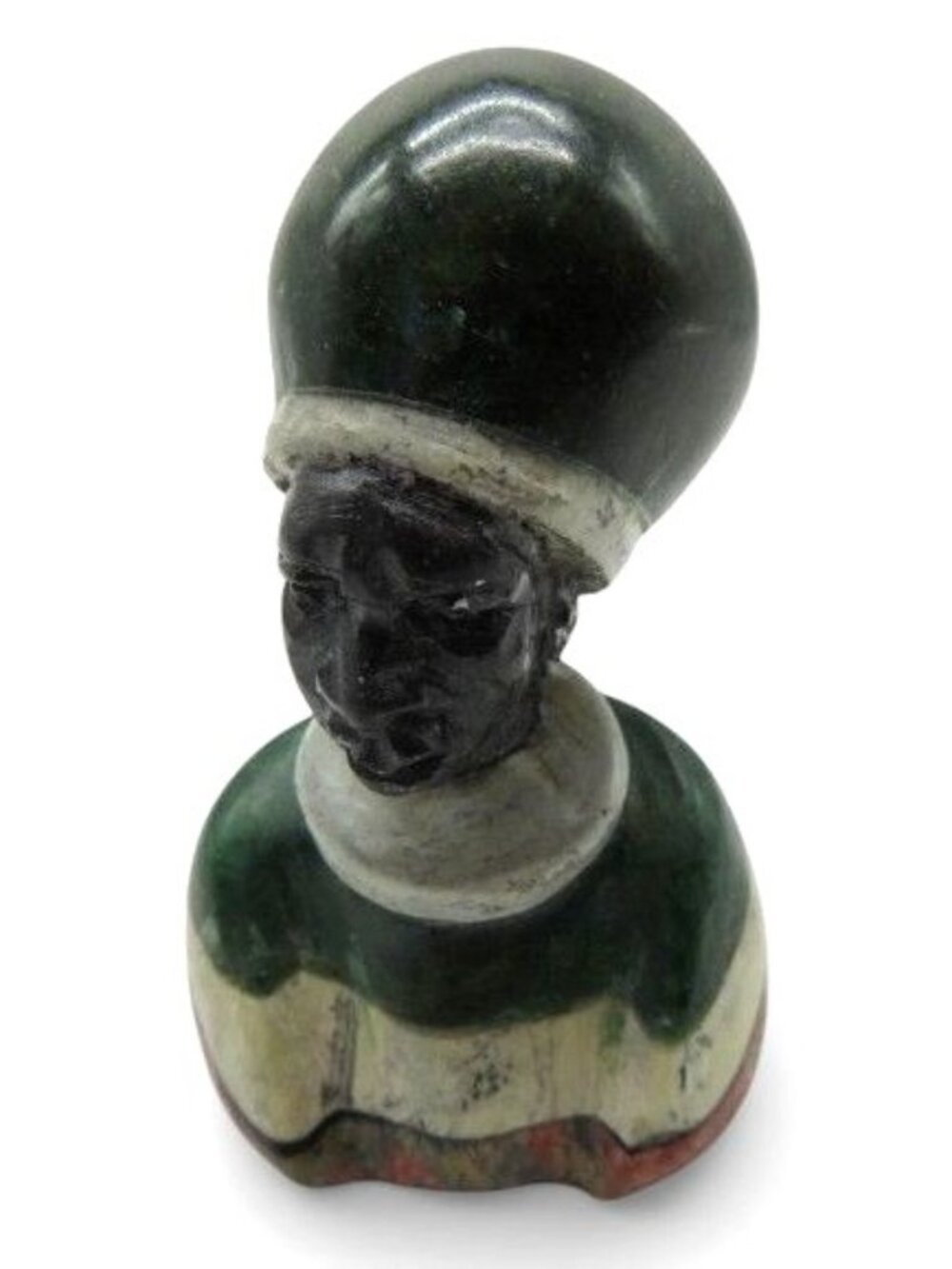 Small Stone Bust Set Hand Carved in South Africa 3.5" and 2.7" - Picture 9 of 12